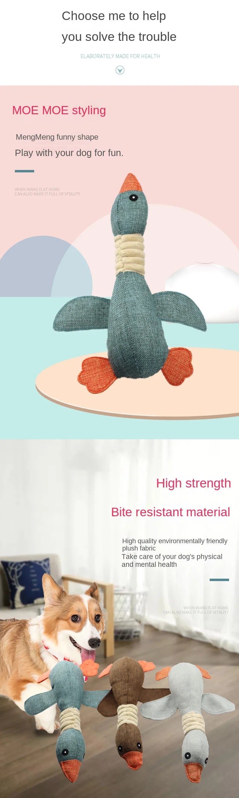 Wild Goose Plush Toy – Squeaky & Bite-Resistant
