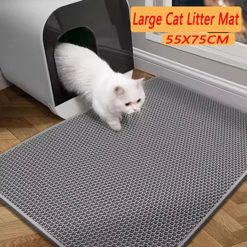 Waterproof Double-Layer Cat Litter Mat – Non-Slip