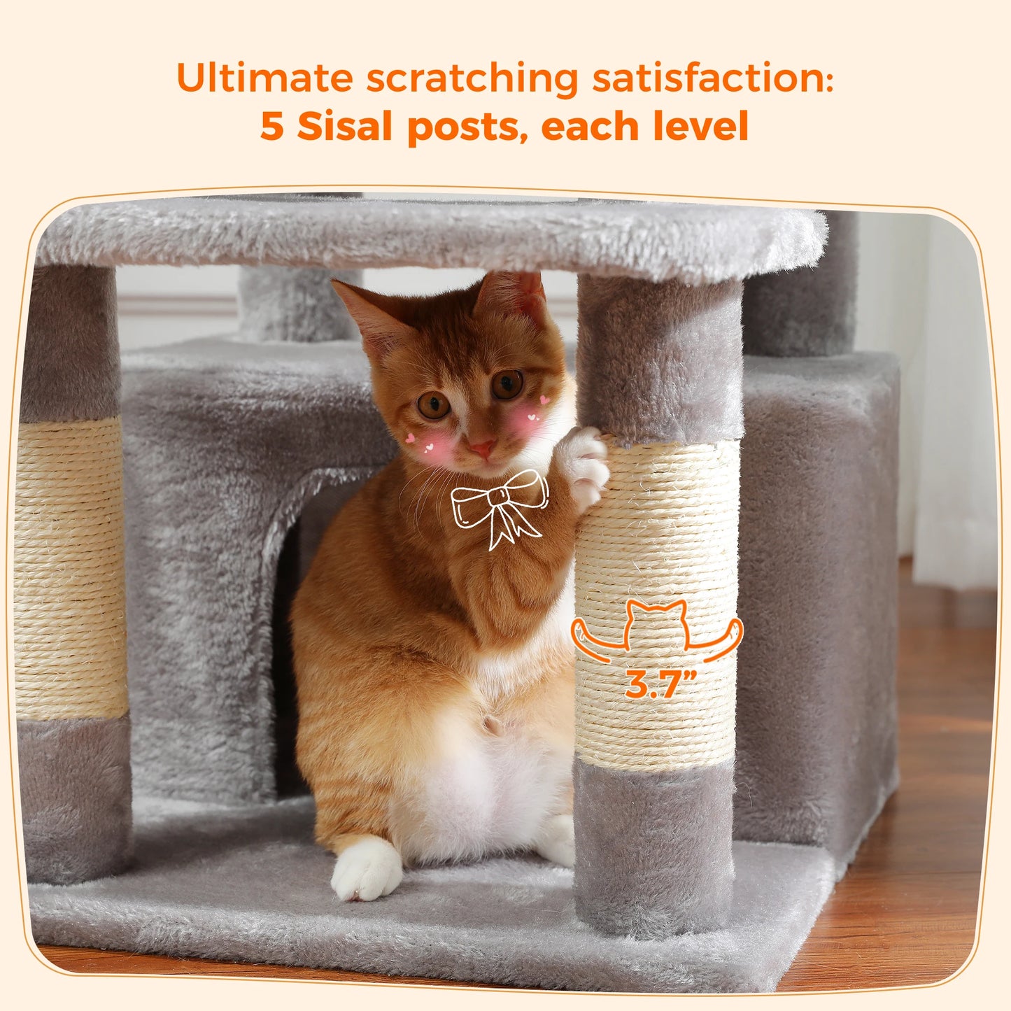 Large Indoor Cat Tree & Tower – Scratching Posts & Hammocks