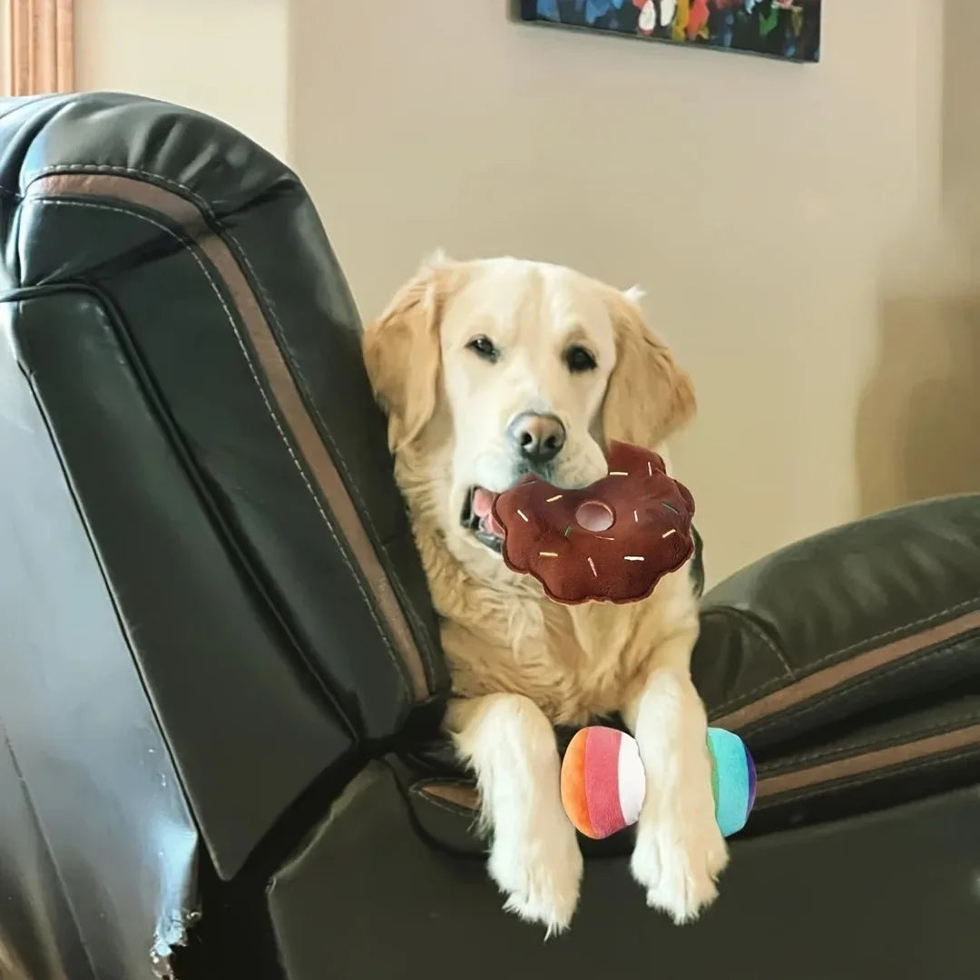 7-Piece Plush Puppy Toy Set – Squeaky Fruits & Veggies