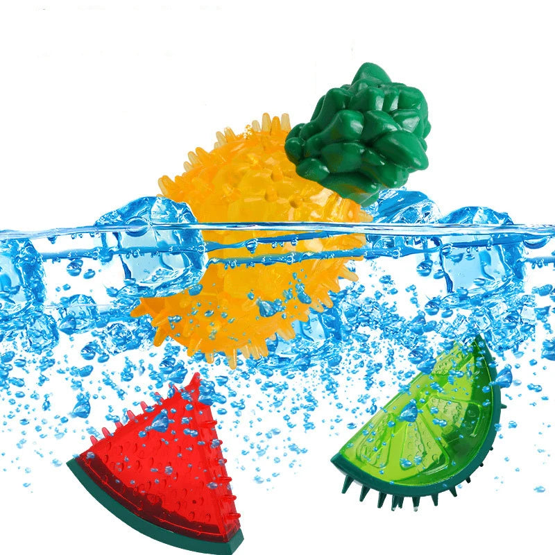 Cooling Fruit Chew Toy for Dogs & Cats – Watermelon, Pineapple, Lemon