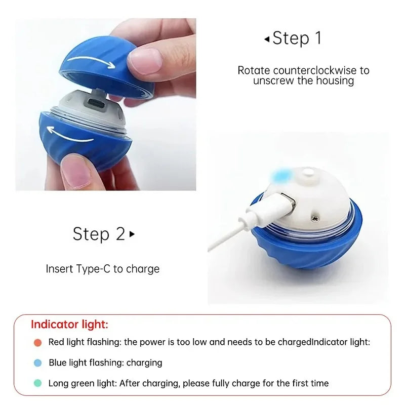 Smart Automatic Rolling Dog Ball – USB Rechargeable Interactive Toy