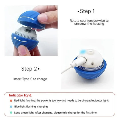 Smart Automatic Rolling Dog Ball – USB Rechargeable Interactive Toy