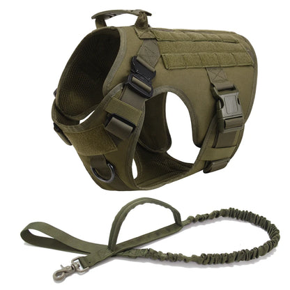 Tactical Dog Harness & Leash Set – Military Style
