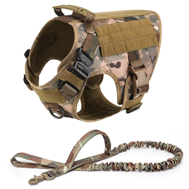 Tactical Dog Harness & Leash Set – Military Style