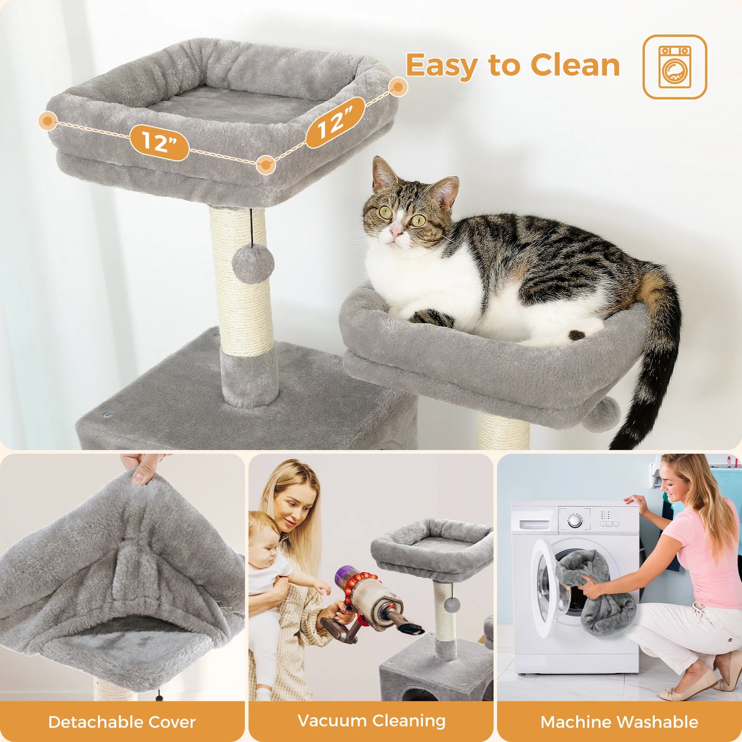 Large Indoor Cat Tree & Tower – Scratching Posts & Hammocks