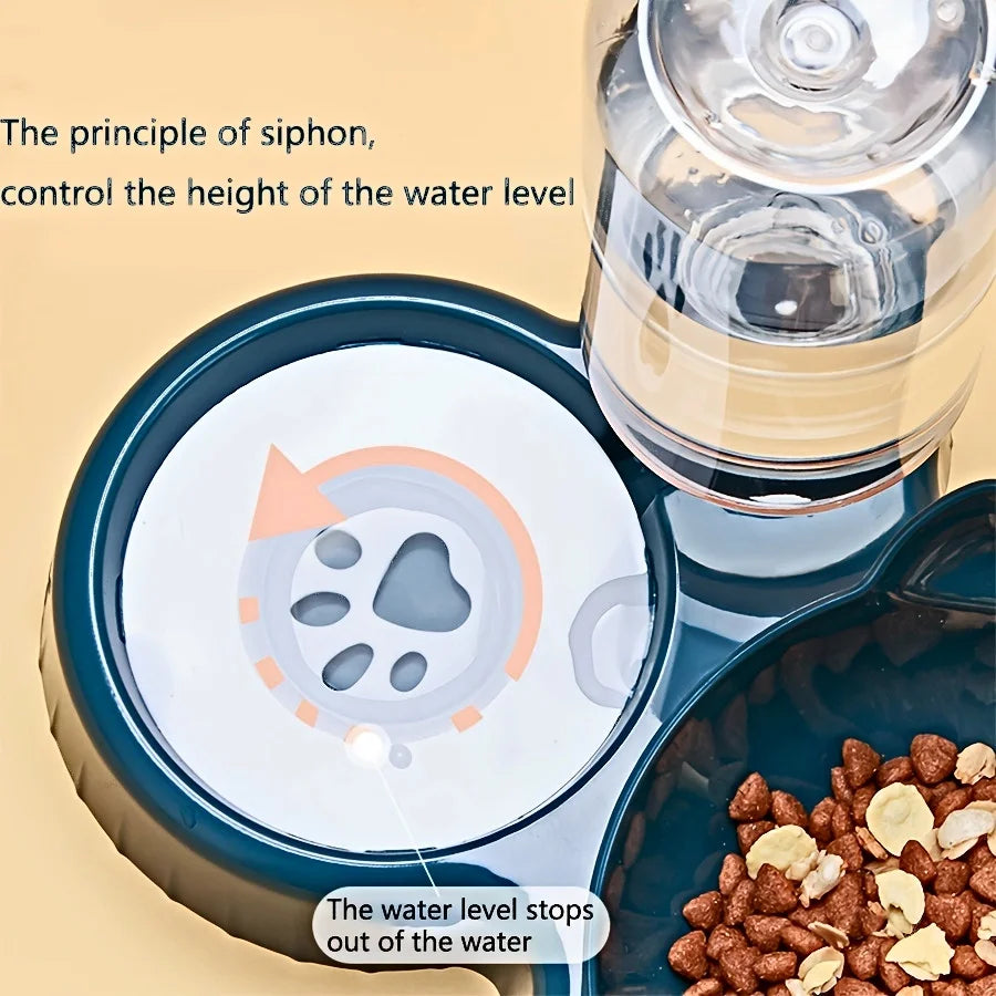 3-in-1 Tilted Pet Bowl Set with Water Feeder
