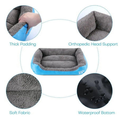 Colorful Square Pet House – Soft & Waterproof Bed