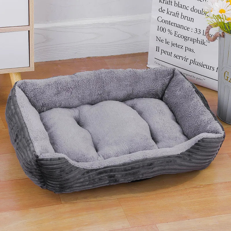 Colorful Square Pet House – Soft & Waterproof Bed