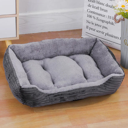 Colorful Square Pet House – Soft & Waterproof Bed