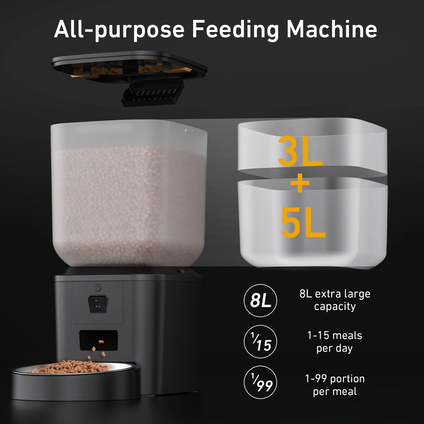 8L Smart Automatic Cat Feeder with Camera & WiFi