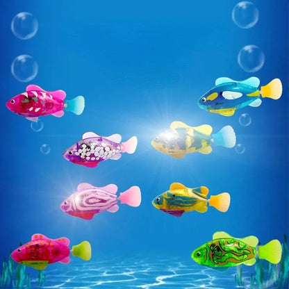 LED Robot Fish Cat Toy – Interactive Swimming Light-Up