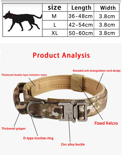 Tactical Nylon Dog Collar – Metal Buckle for Medium & Large Dogs