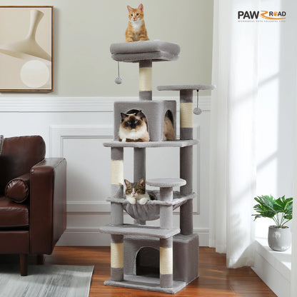 Large Indoor Cat Tree & Tower – Scratching Posts & Hammocks