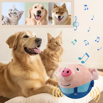 Plush Automatic Bouncing Squeaky Toy – Self-Moving