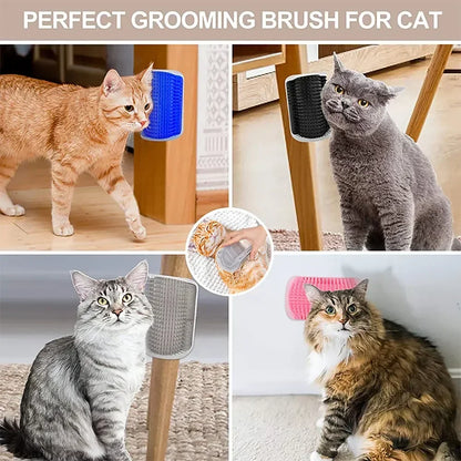 Cat Corner Self-Grooming Brush – Wall-Mounted Massager & Scratcher for Cats