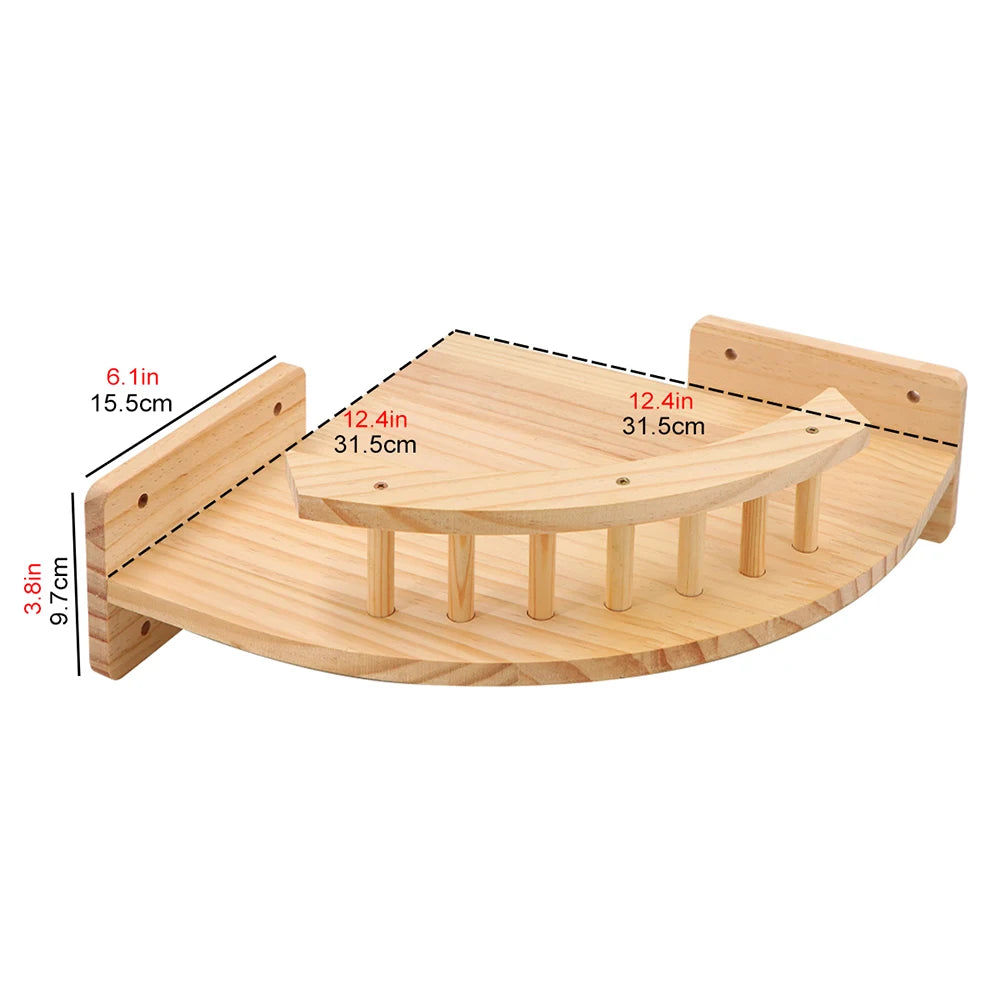 Wall-Mounted Cat Climbing Rope with Wooden Steps – Sisal Rope Scratcher & Climbing Furniture
