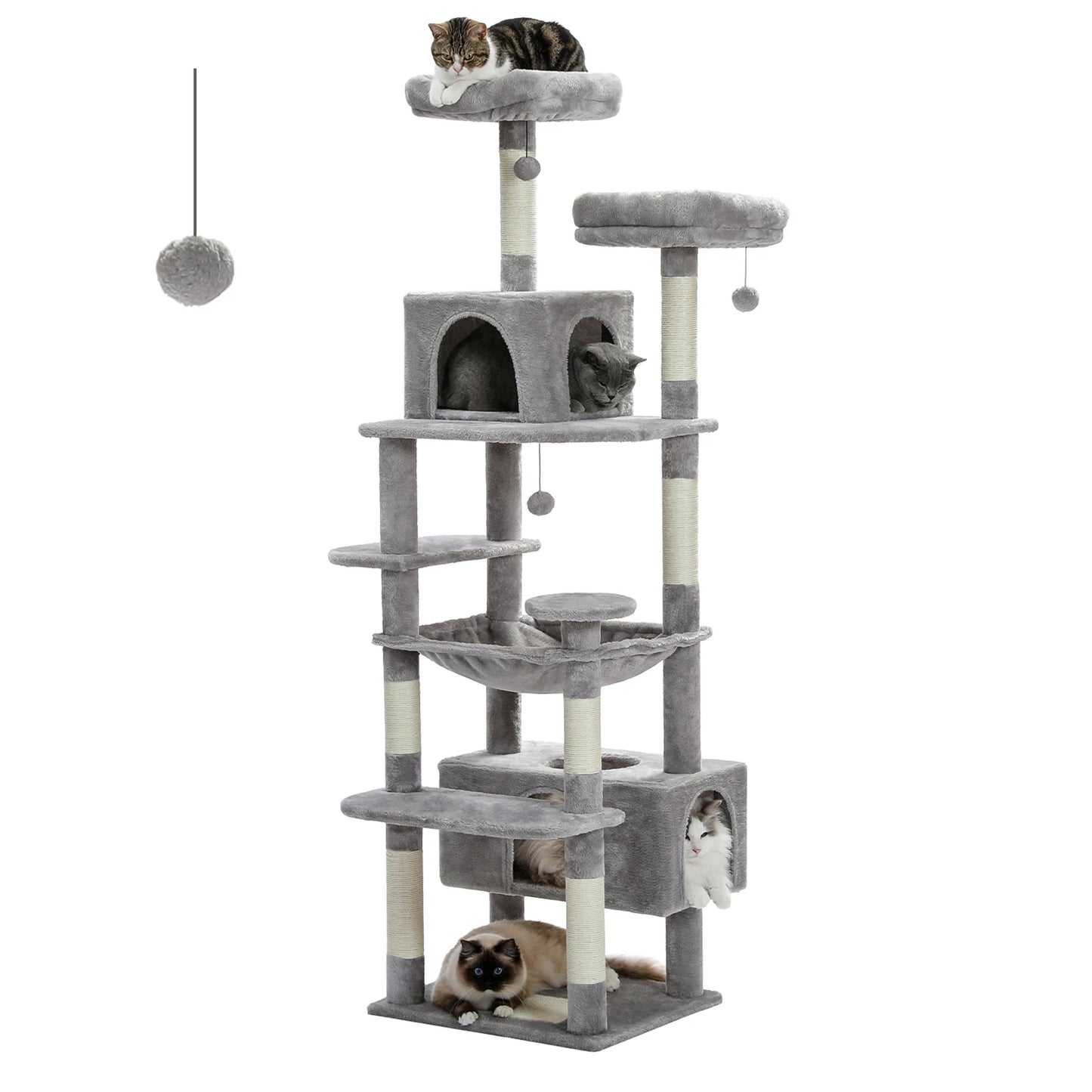 Large Indoor Cat Tree & Tower – Scratching Posts & Hammocks