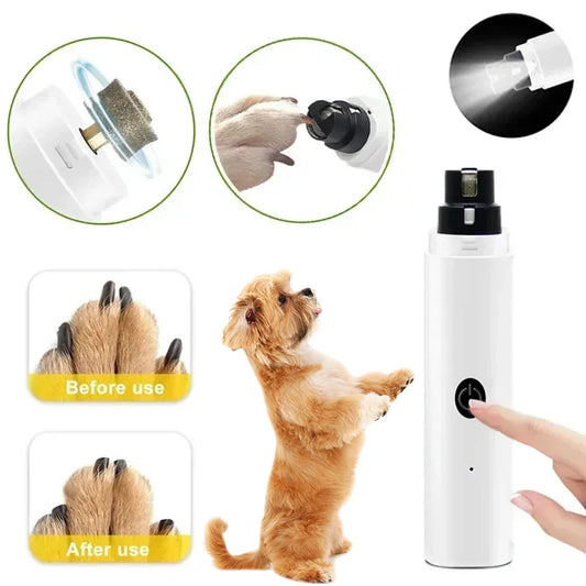 Electric Rechargeable Pet Nail Clipper – LED & Quiet Operation