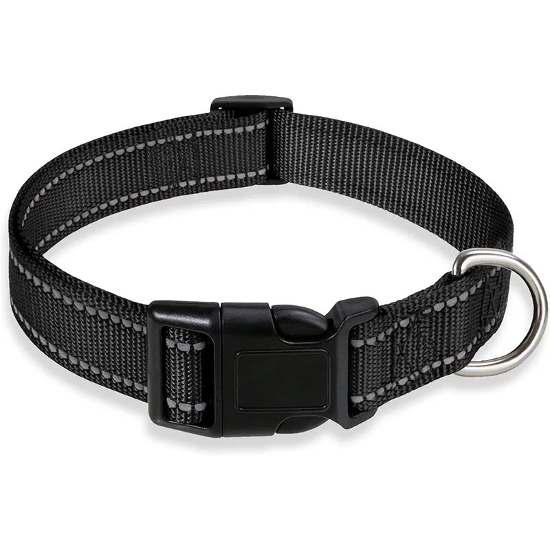 Adjustable Reflective Dog Collar – Safety Nylon Strap