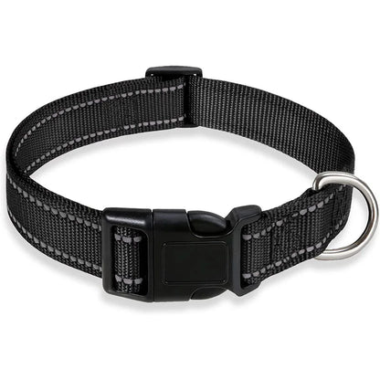 Adjustable Reflective Dog Collar – Safety Nylon Strap