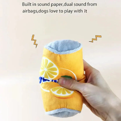Plush Dog Wine & Beer Bottle Toy – Squeaky Chew Toy