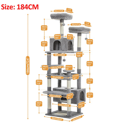 Large Indoor Cat Tree & Tower – Scratching Posts & Hammocks