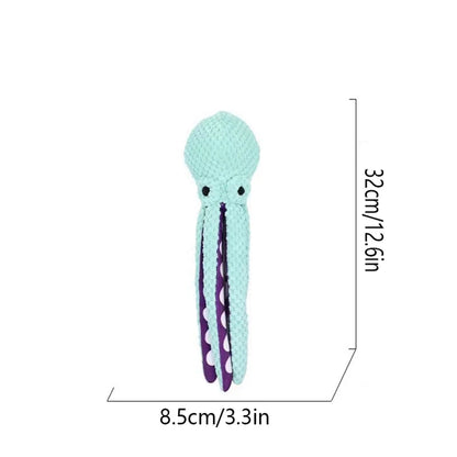 Plush Octopus Dog Toy – Interactive Squeaky Companion