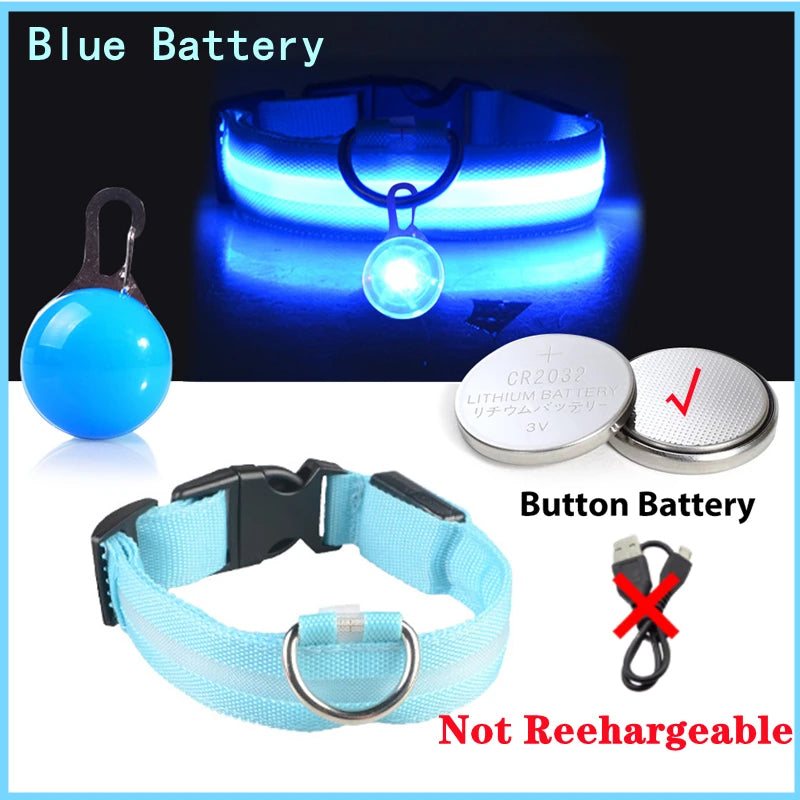 USB Rechargeable LED Dog & Cat Collar – Glowing Night Safety