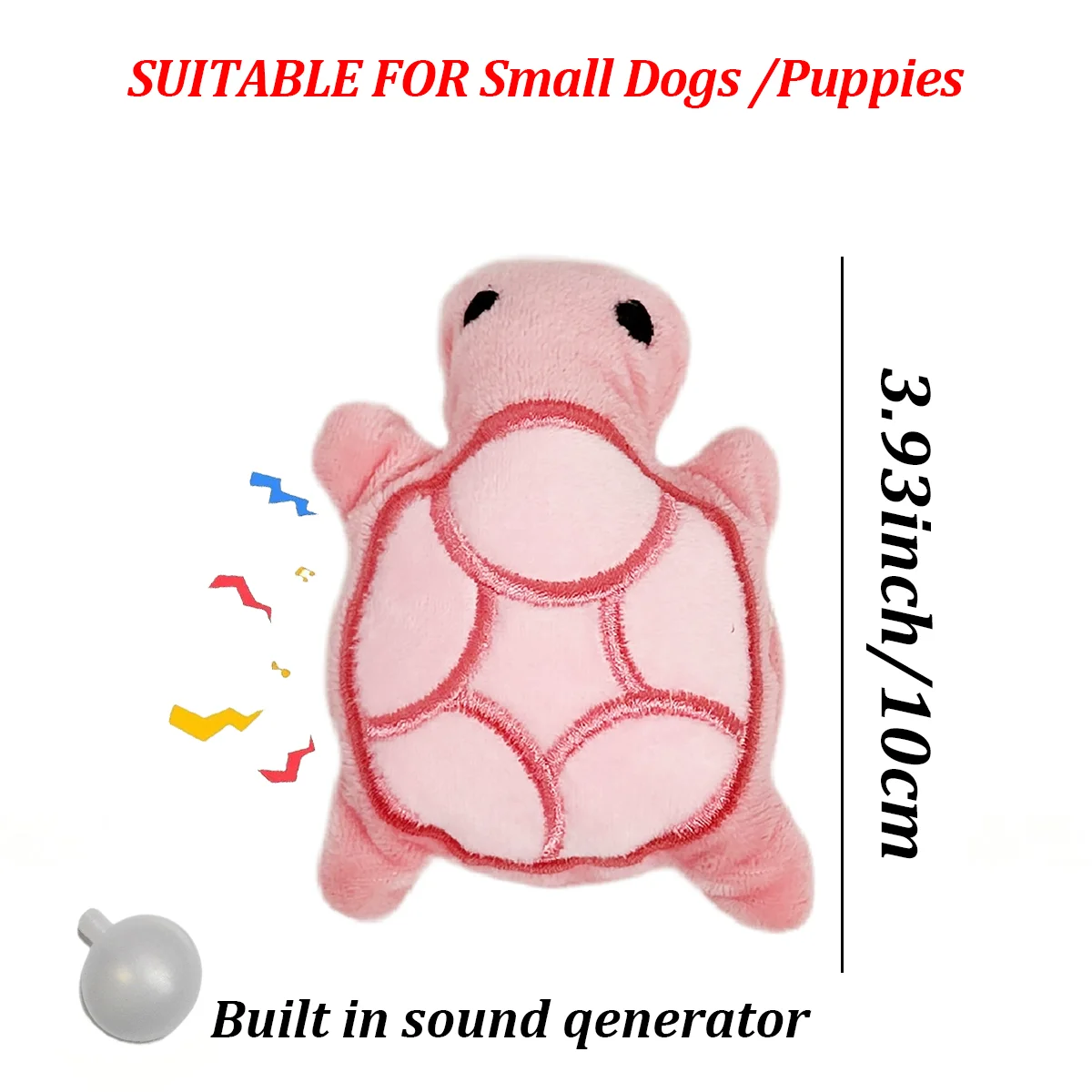 Mini Turtle Plush Dog Toy – Squeaky Teething Toy