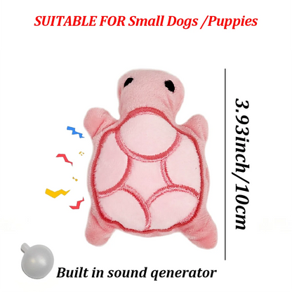 Mini Turtle Plush Dog Toy – Squeaky Teething Toy