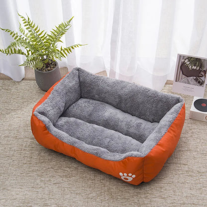 Colorful Square Pet House – Soft & Waterproof Bed