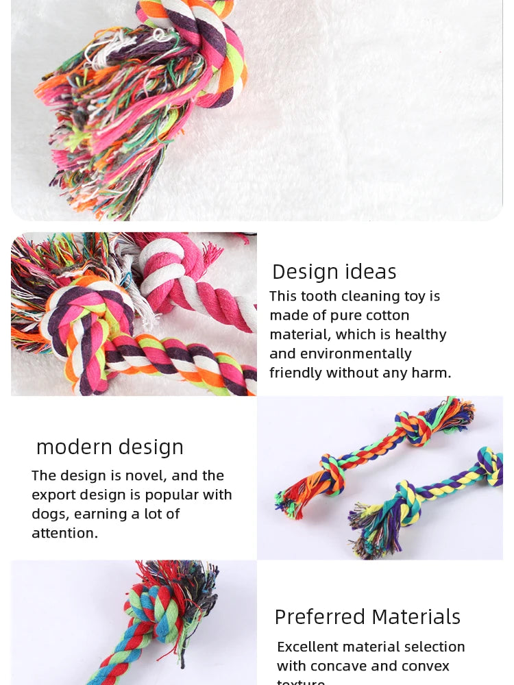 Cotton Rope Knot Dog Toy – Durable Chew & Teething Toy