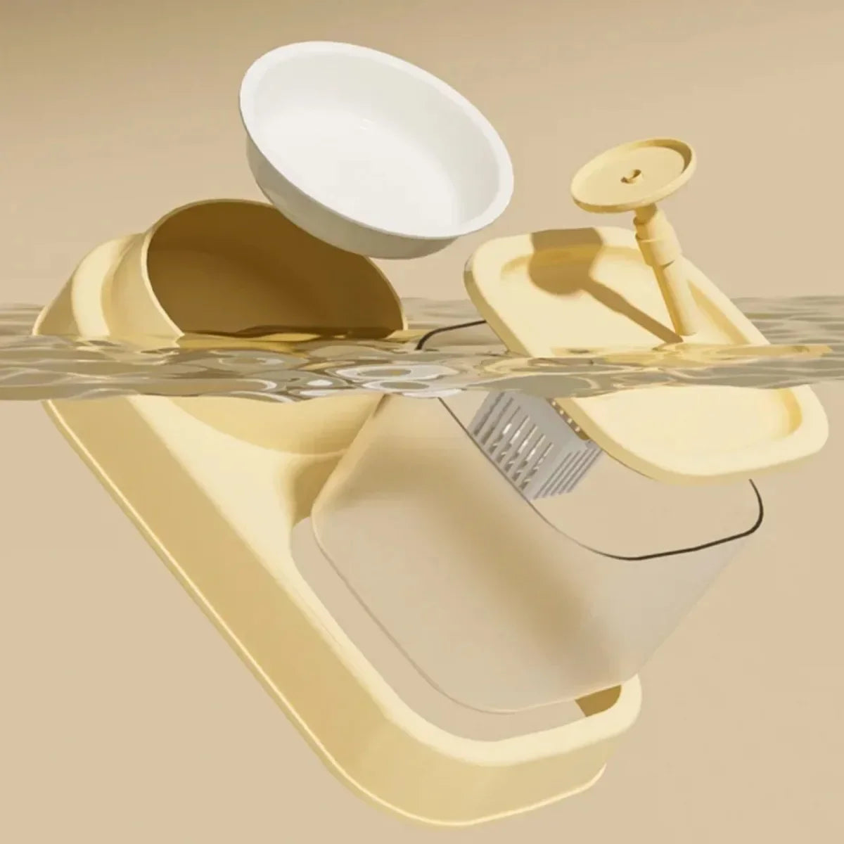 PurrFlow™ 2-in-1 Cat Water Fountain & Feede