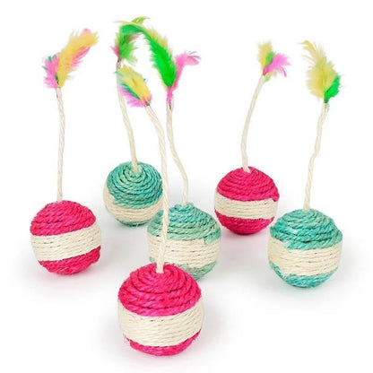 Sisal Scratching Cat Ball – Interactive Kitten Toy
