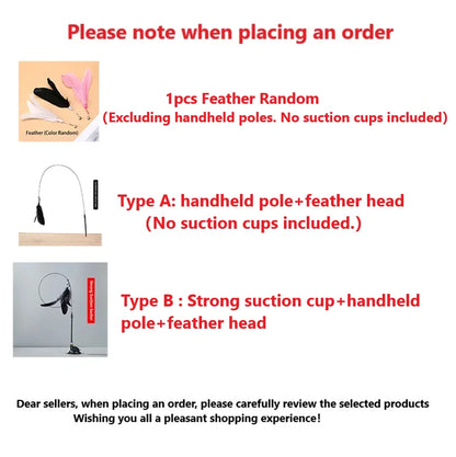 Cat Teaser Wand – Bell & Replaceable Feather Toy