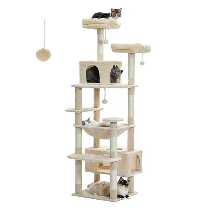Large Indoor Cat Tree & Tower – Scratching Posts & Hammocks