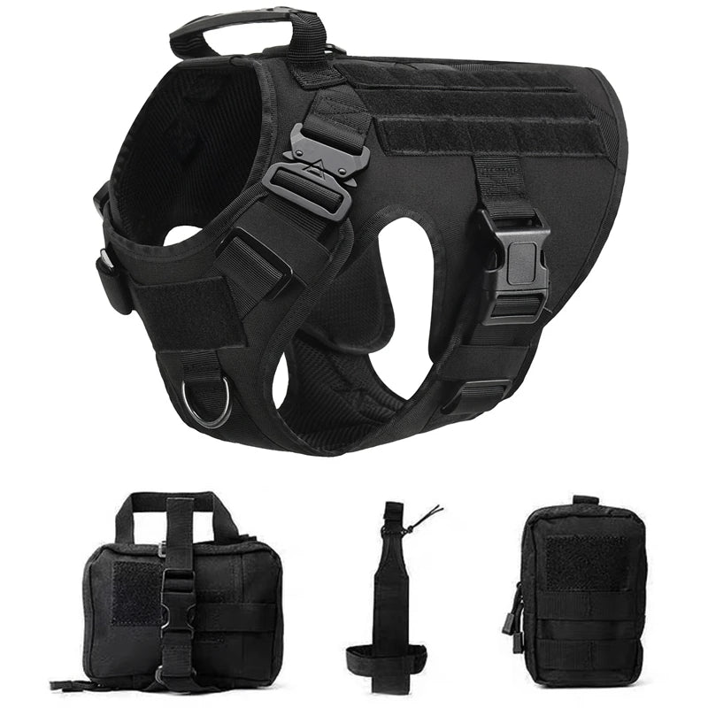 Tactical Dog Harness & Leash Set – Military Style