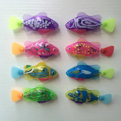 LED Robot Fish Cat Toy – Interactive Swimming Light-Up