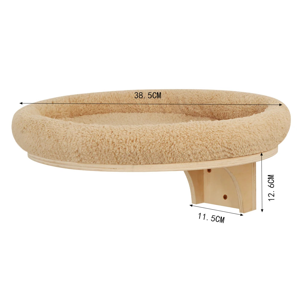 Wall-Mounted Cat Climbing Rope with Wooden Steps – Sisal Rope Scratcher & Climbing Furniture
