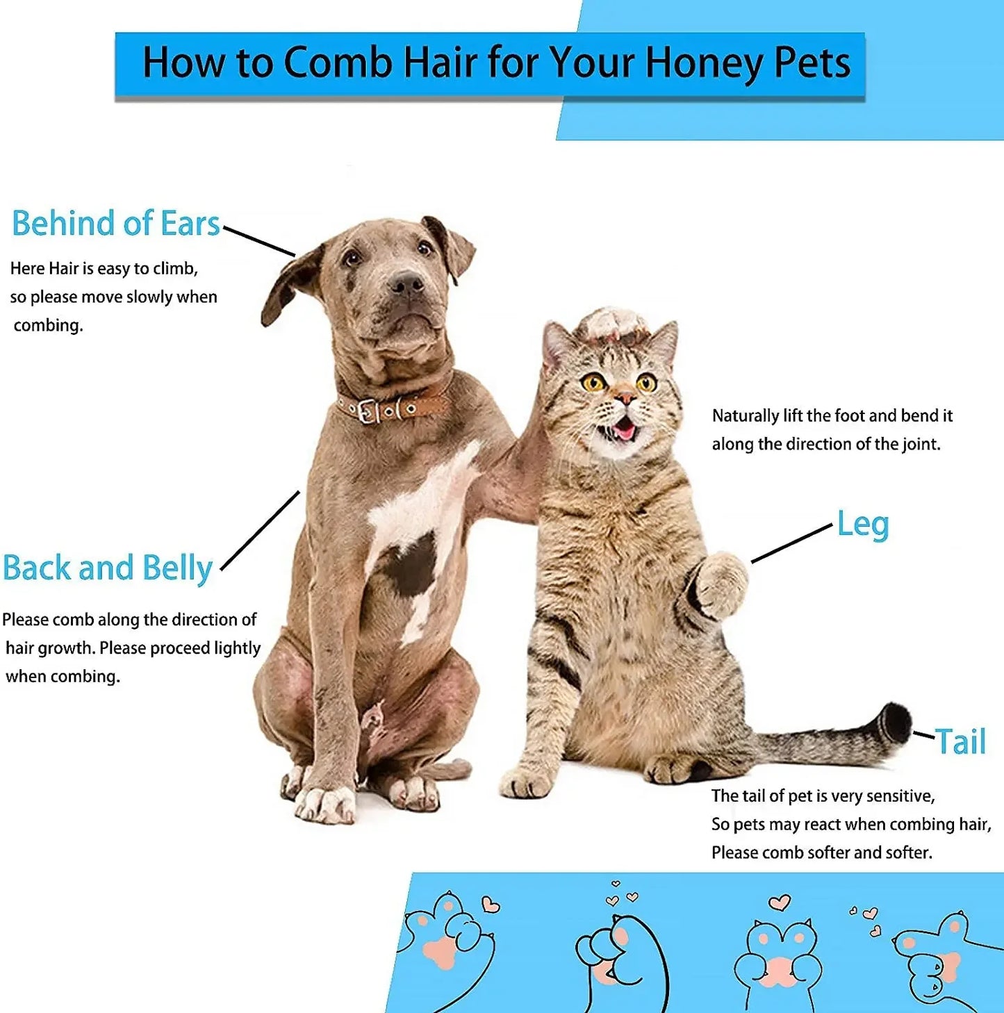 Long-Hair Pet Hair Remover Brush – Dog & Cat Grooming