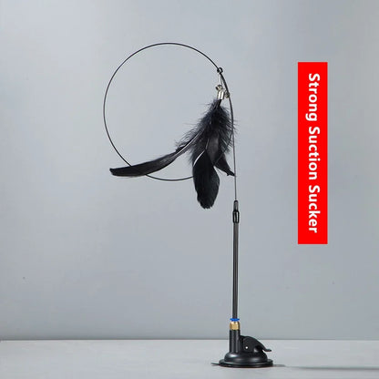 Cat Teaser Wand – Bell & Replaceable Feather Toy