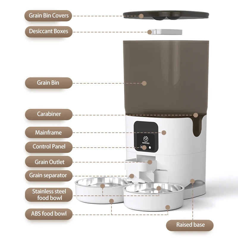 PAPIFEED Smart Automatic Pet Feeder – 7L Capacity with WiFi
