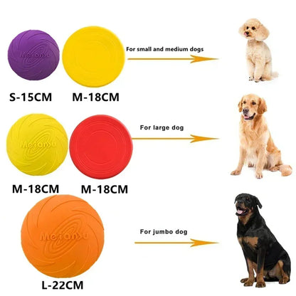 Multicolor Silicone Dog Frisbee – Interactive Flying Disc Toy