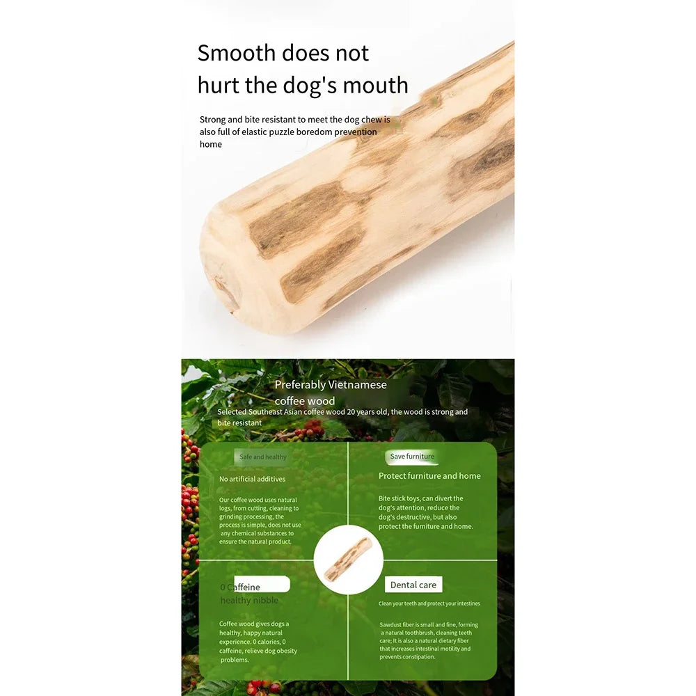 Coffee Wooden Dog Chew Stick – Dental Relief Toy