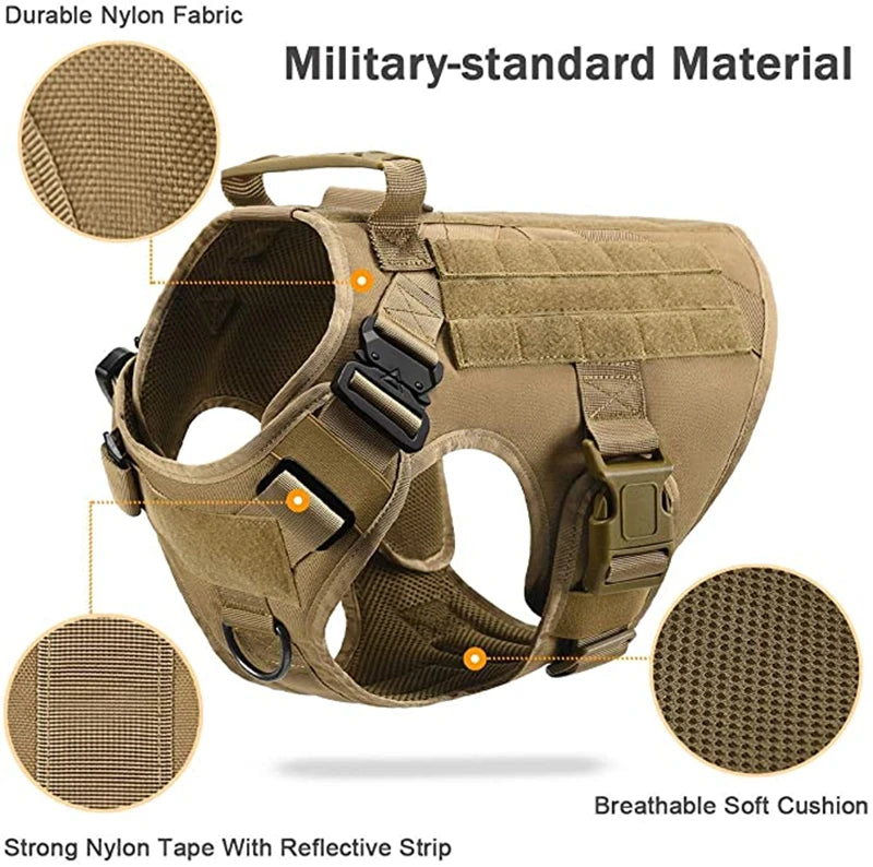 Tactical Dog Harness & Leash Set – Military Style