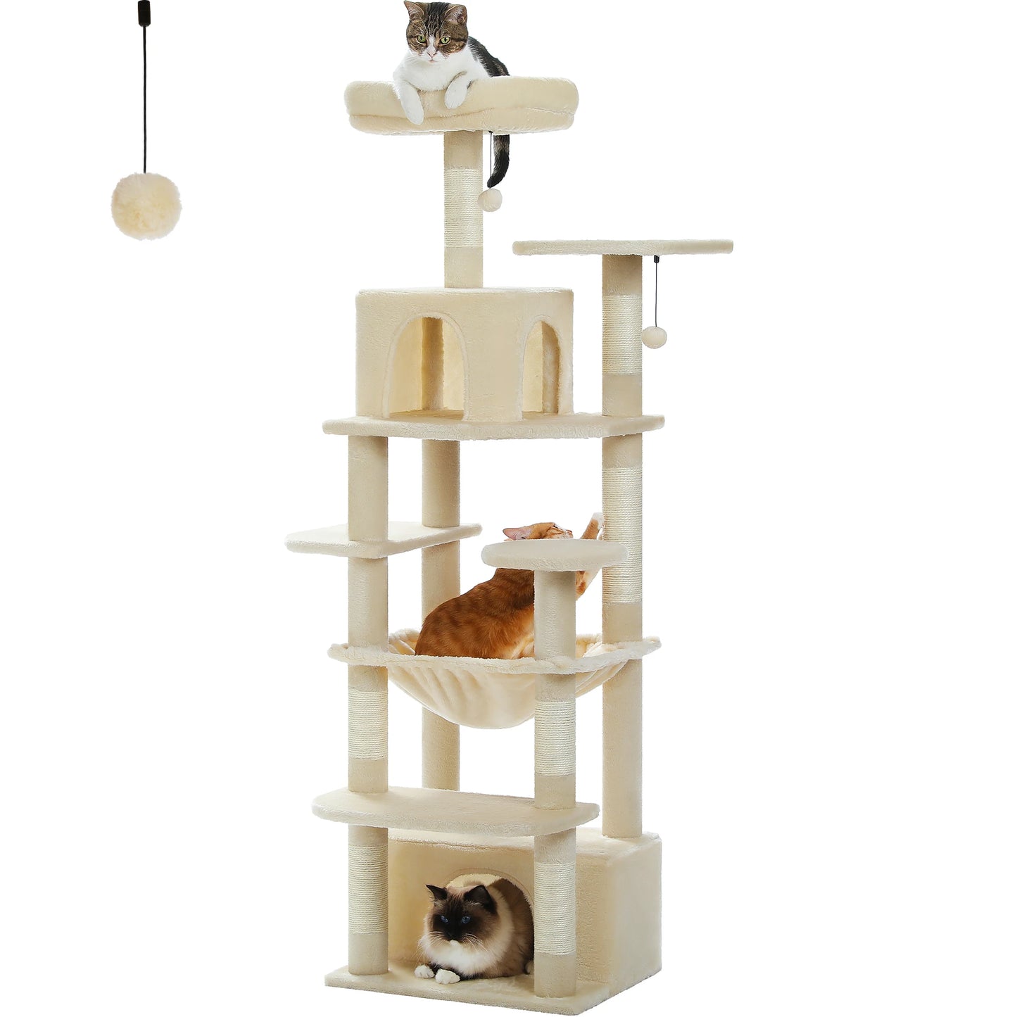 Large Indoor Cat Tree & Tower – Scratching Posts & Hammocks