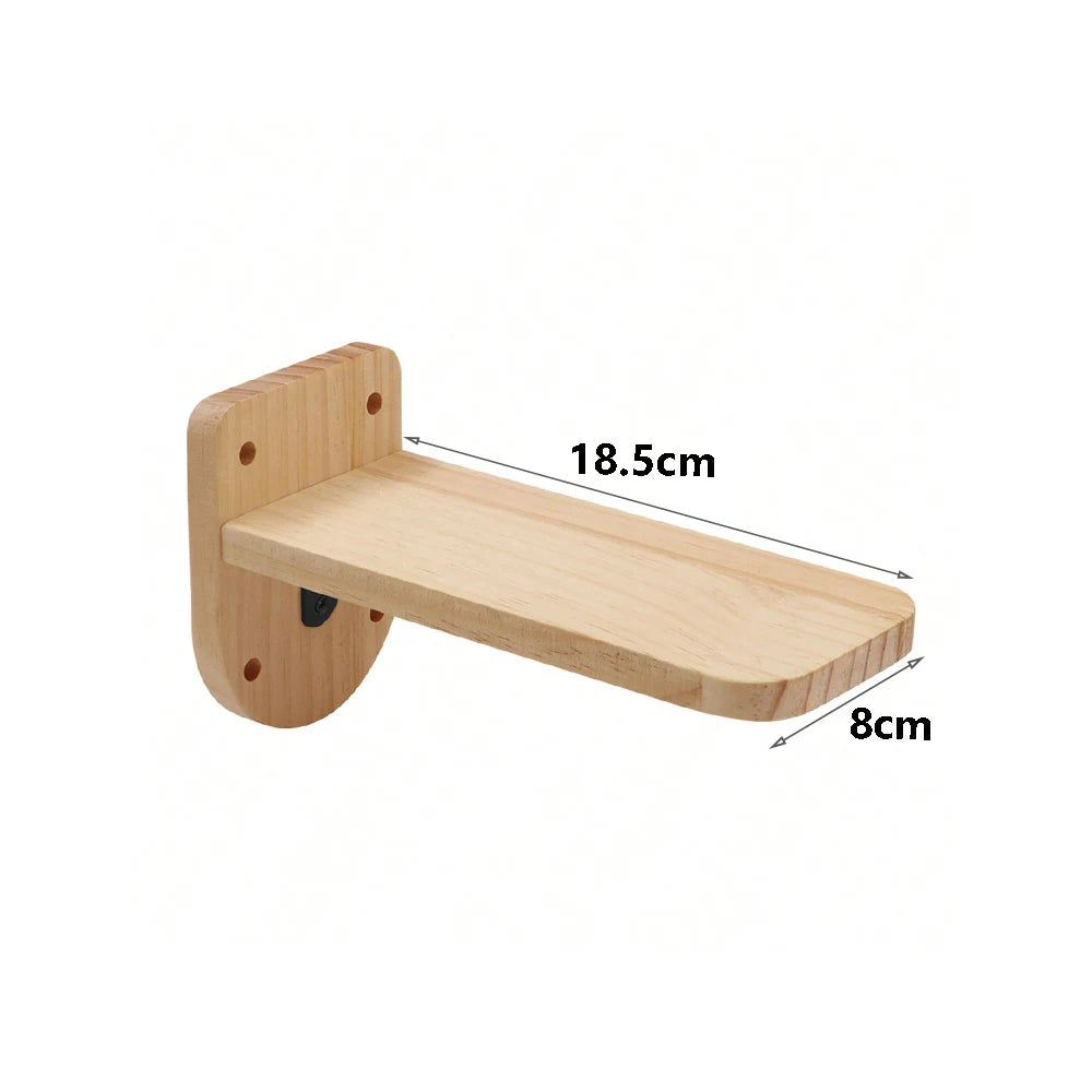 Wall-Mounted Cat Climbing Rope with Wooden Steps – Sisal Rope Scratcher & Climbing Furniture