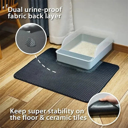 Waterproof Double-Layer Cat Litter Mat – Non-Slip