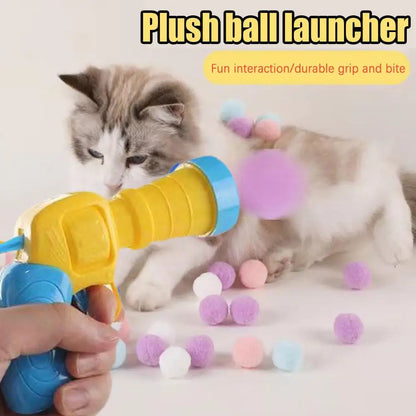 Interactive Cat Launcher Toy – Plush Ball Shooter
